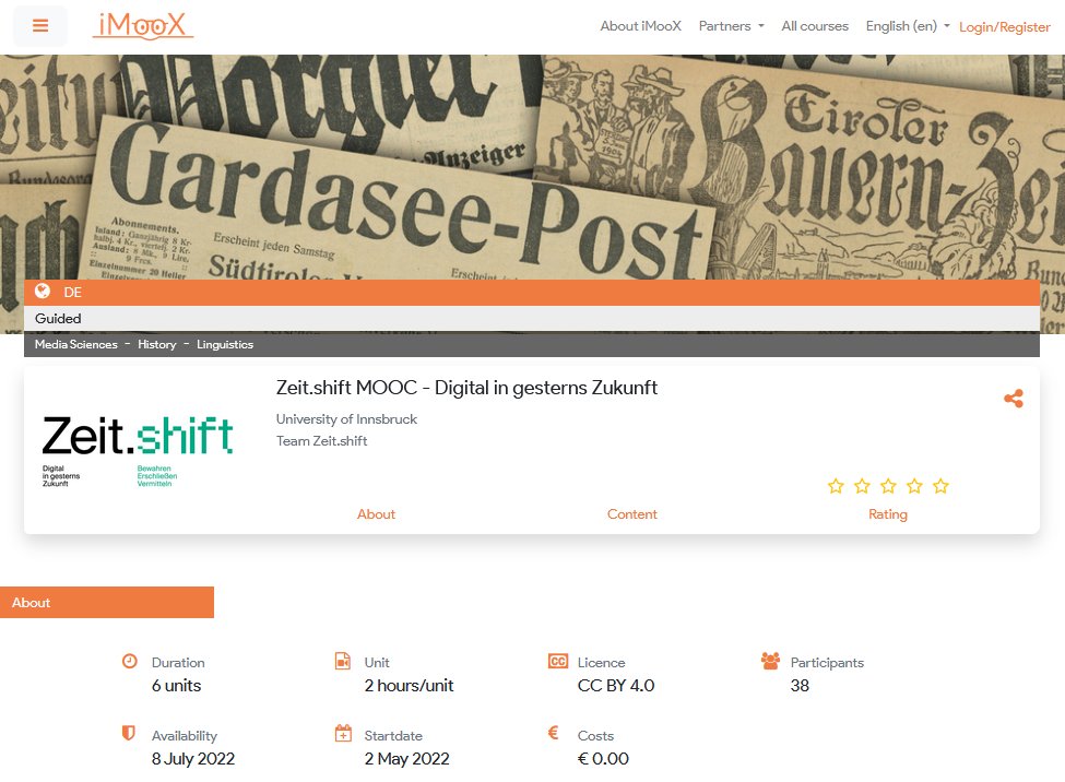 Zeit.shift MOOC homepage